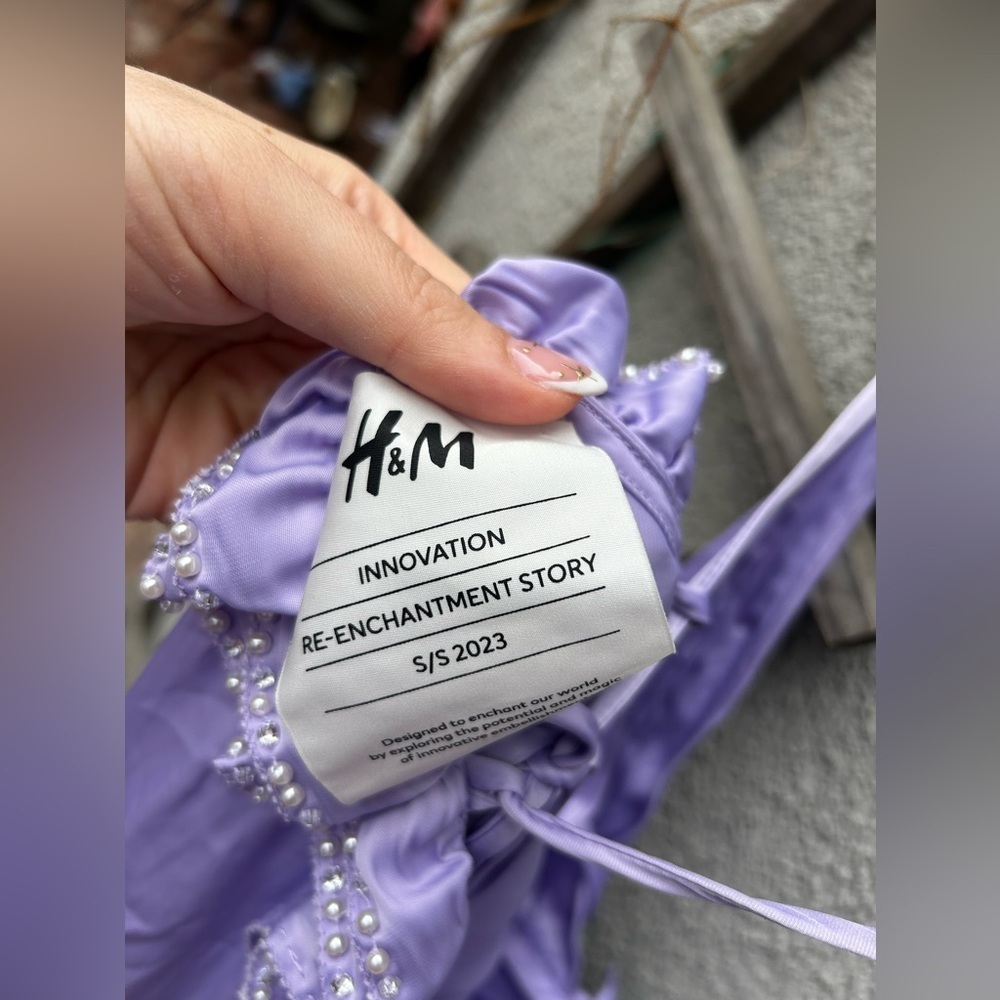 H&M FRILL-TRIMMED SLIP DRESS in Light Purple - Picture 14 of 16